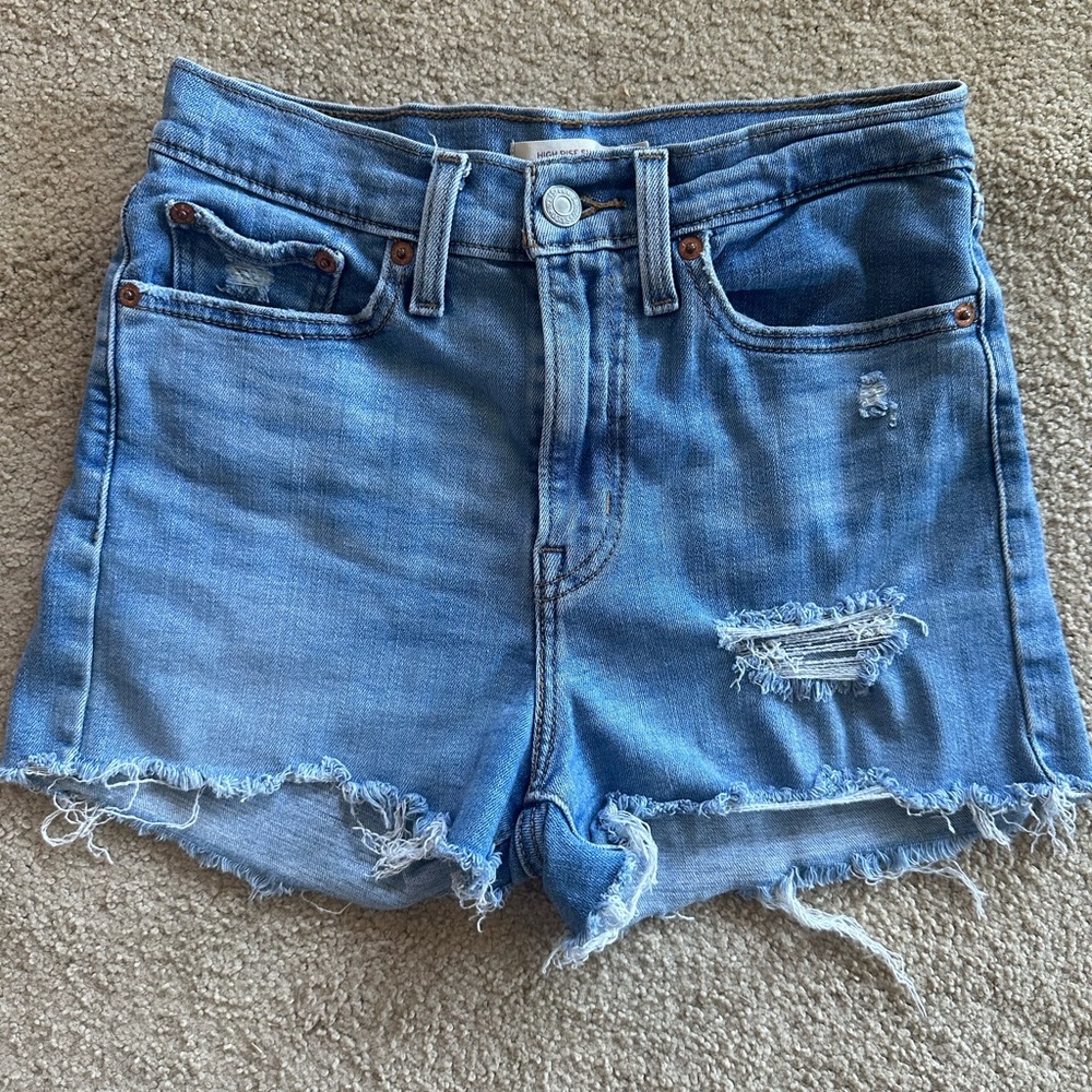Levi’s high waisted denim shorts